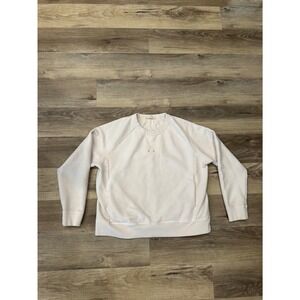 Madewell Cream crew neck with kangaroo pocket Sweatshirt Pullover Women Medium